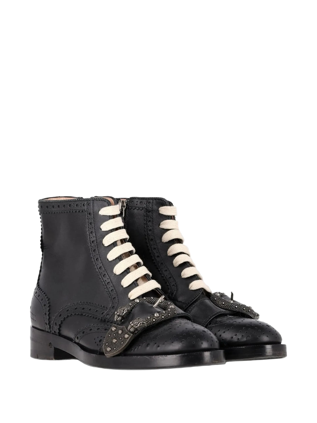 Gucci Queercore Leather Ankle Boots In Black - 37.5