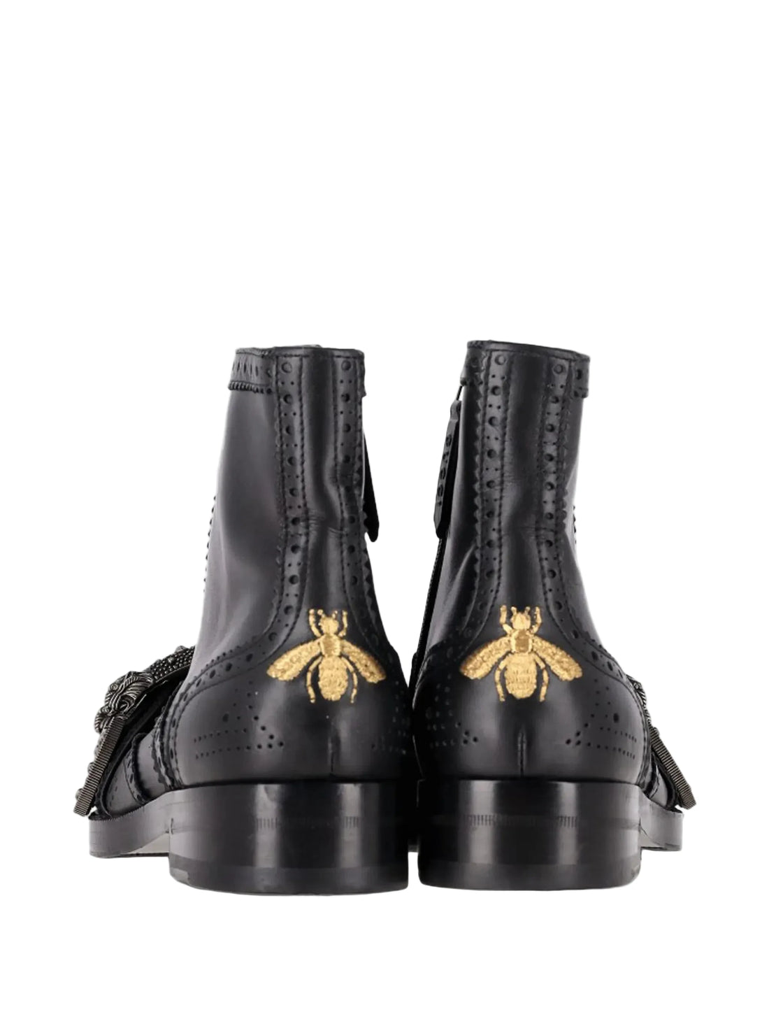 Gucci Queercore Leather Ankle Boots In Black - 37.5