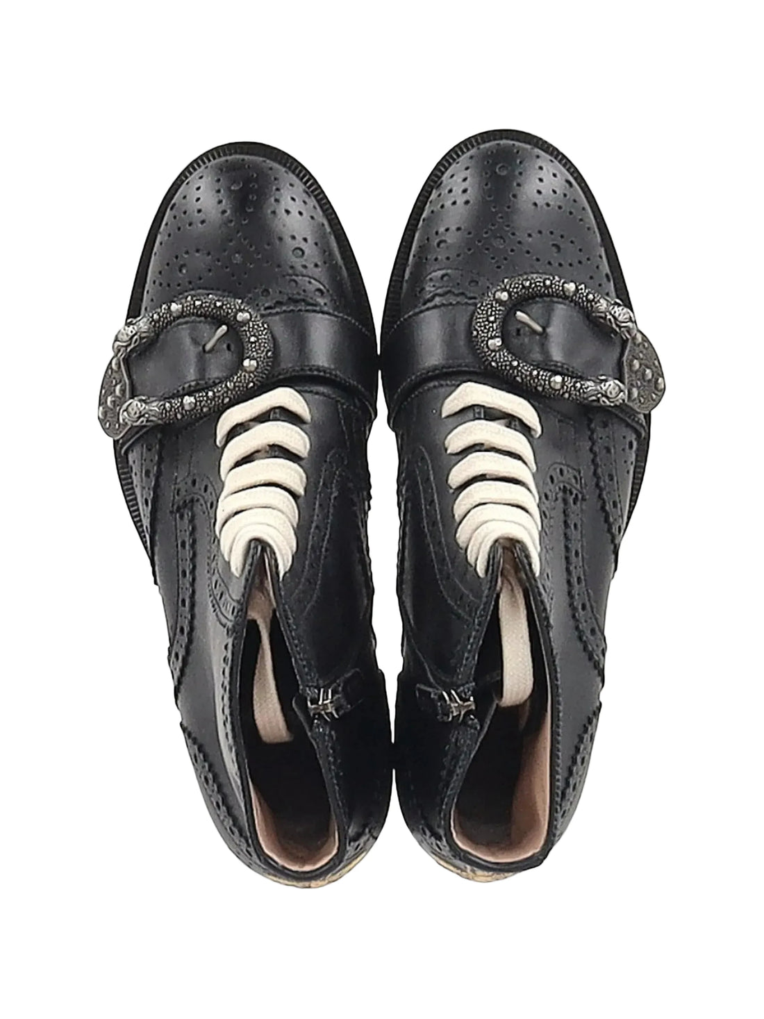 Gucci Queercore Leather Ankle Boots In Black - 37.5