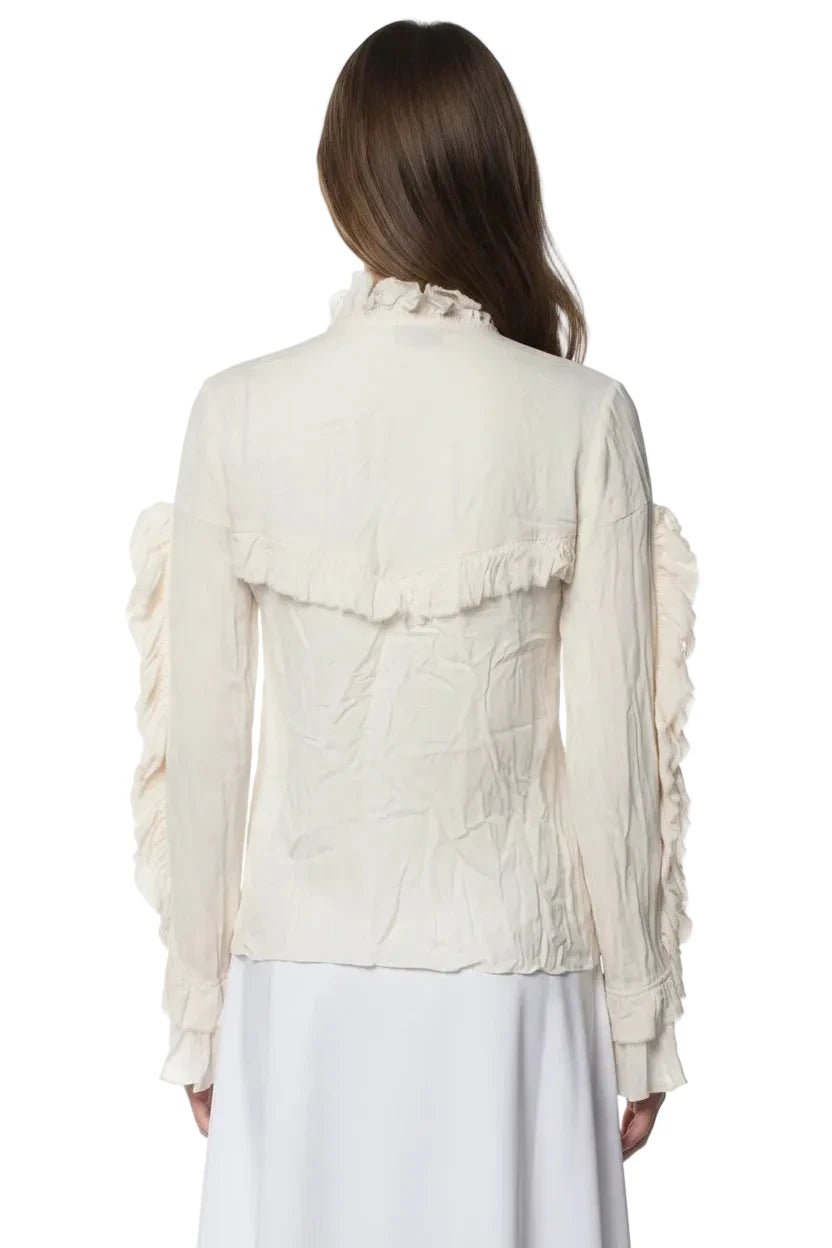 Magda Butrym Silk Long Sleeve Blouse - 34