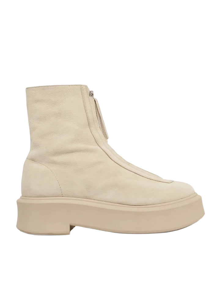 The Row Textured-Nubuck Platform Ankle Boots - 37.5