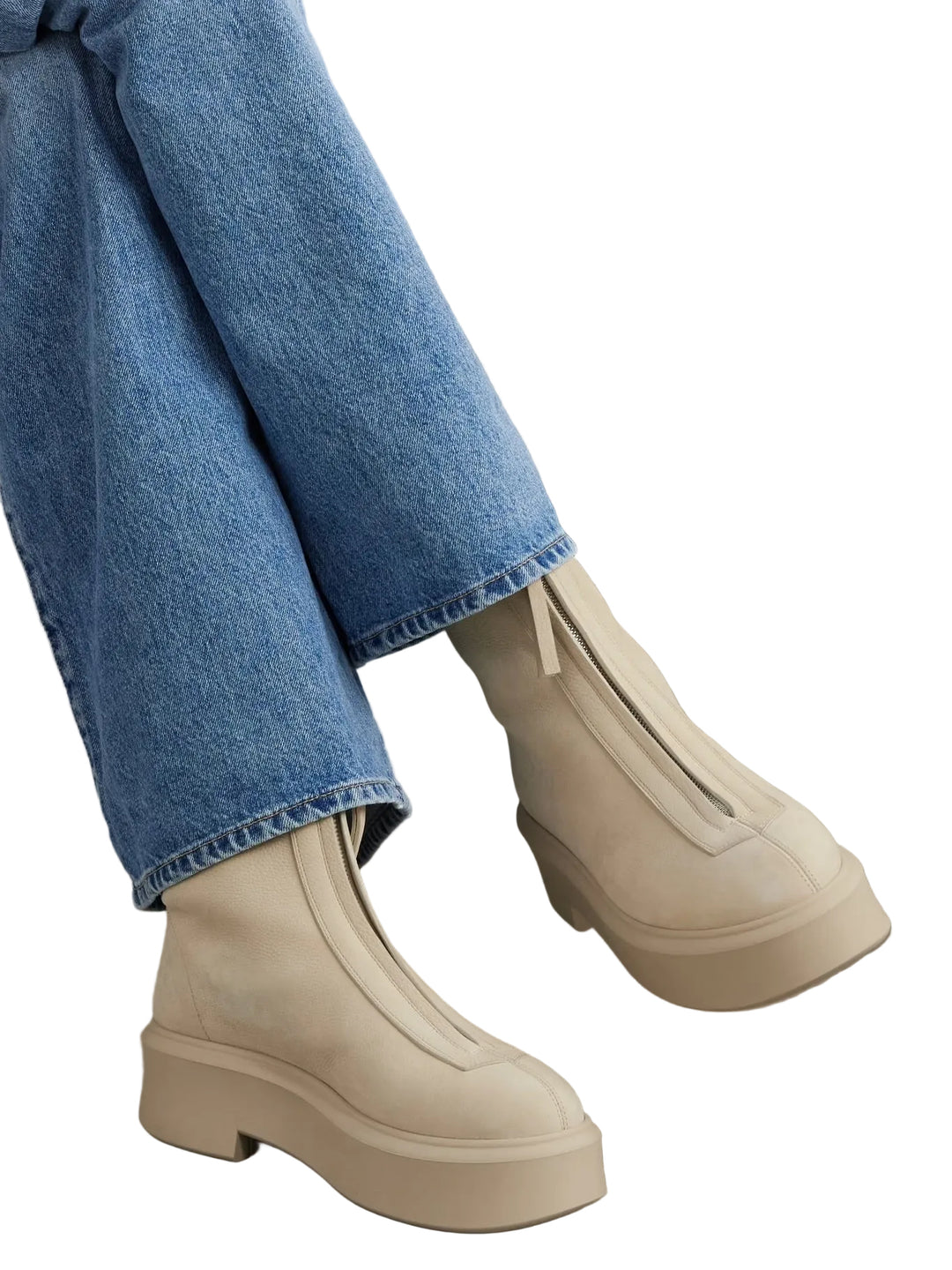 The Row Textured-Nubuck Platform Ankle Boots - 37.5