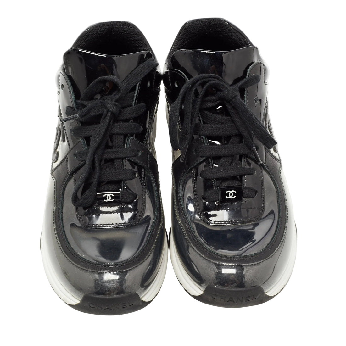 Chanel Black Leather and PVC CC - 38