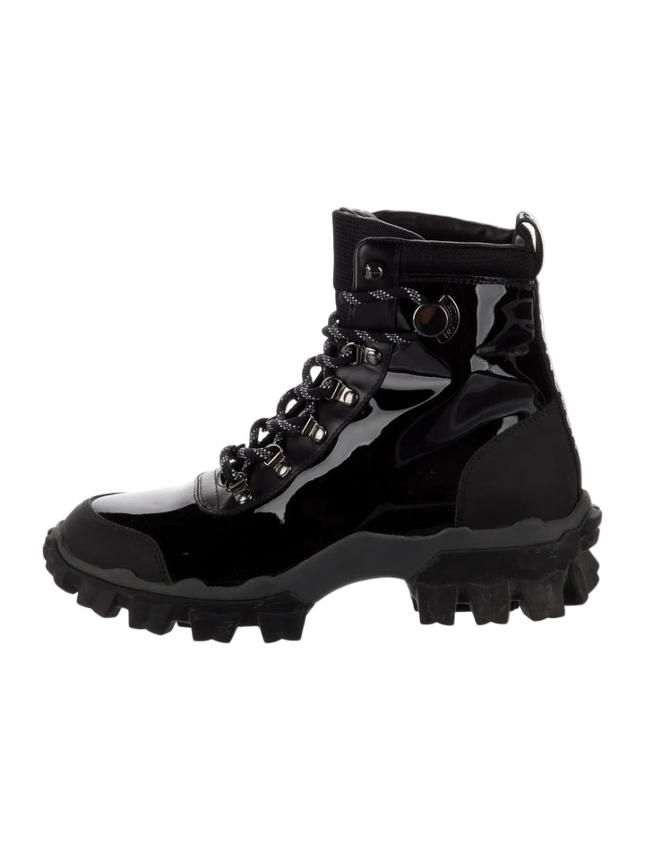 Moncler Helis Patent Leather Combat Boot - 38