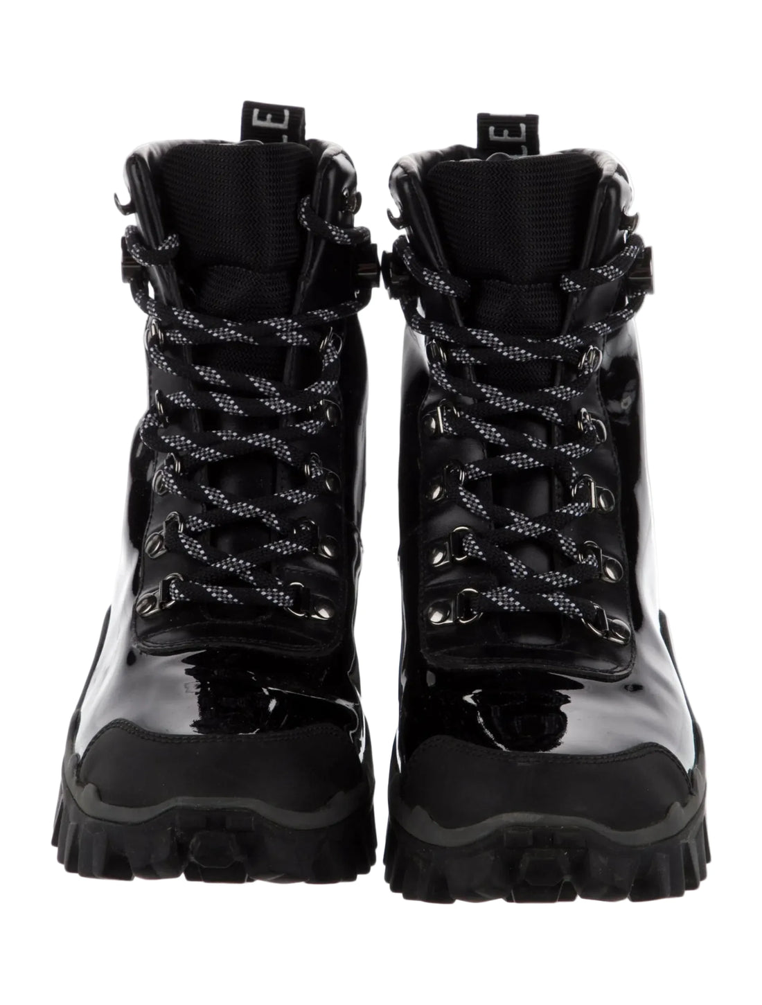 Moncler Helis Patent Leather Combat Boot - 38