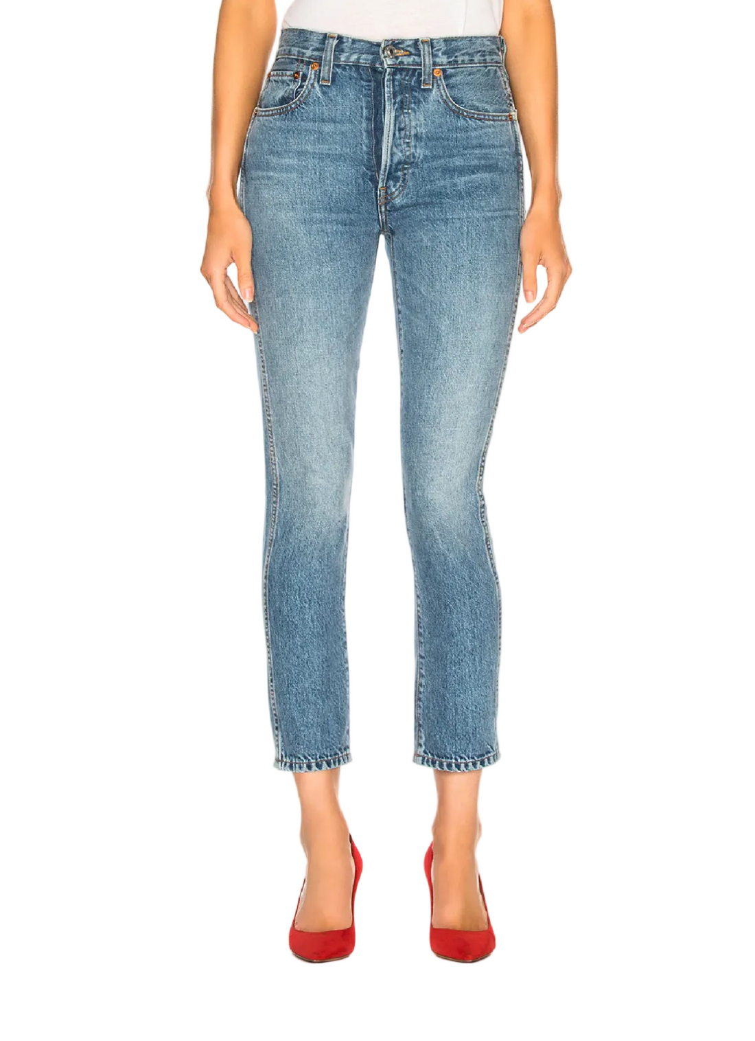 Re/done double needle crop stretch - 24
