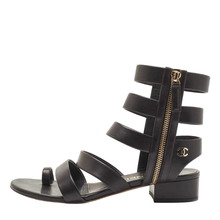 Chanel Calfskin Gladiator Sandals - 37.5