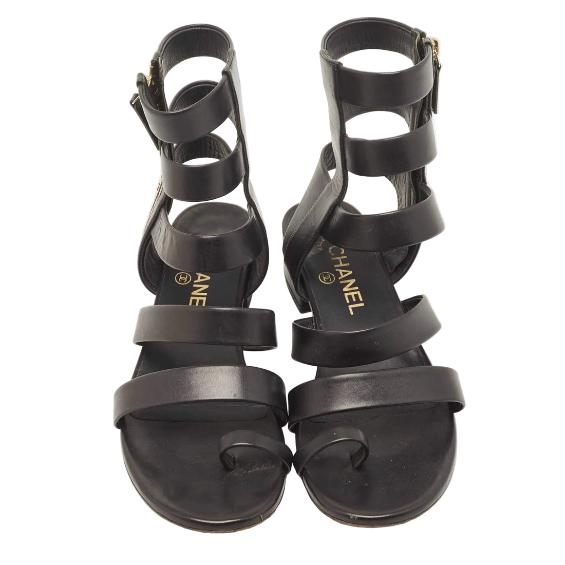 Chanel Calfskin Gladiator Sandals - 37.5