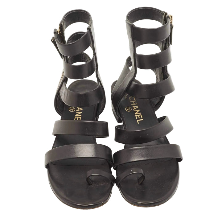Chanel Calfskin Gladiator Sandals - 37.5