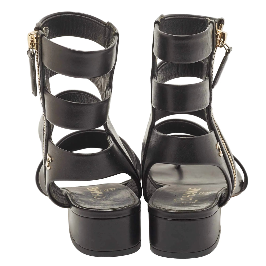 Chanel Calfskin Gladiator Sandals - 37.5