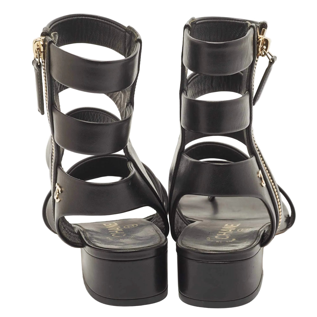 Chanel Calfskin Gladiator Sandals - 37.5