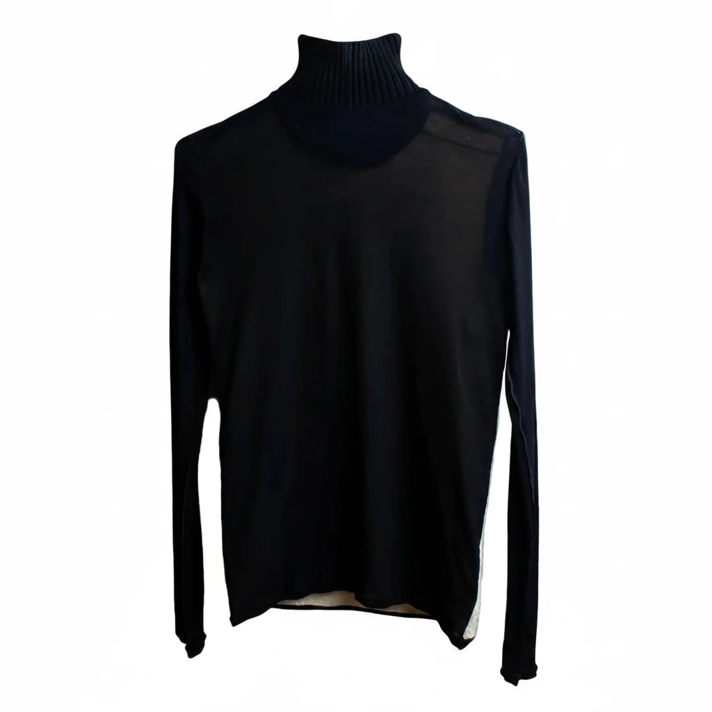 Balenciaga Boa Switching Design Turtleneck Knit Pullover - 36