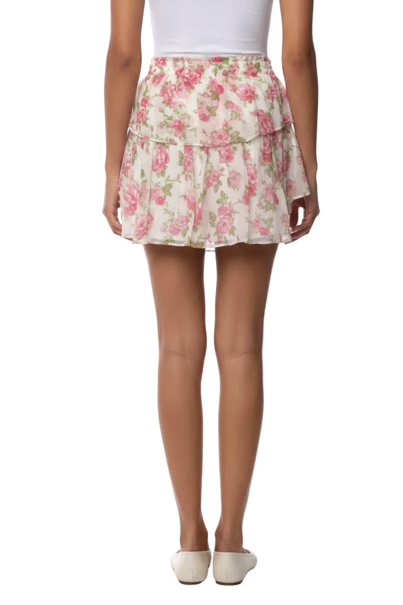 LoveShackFancy Ruffle Mini Skirt Blushing Rose - XS