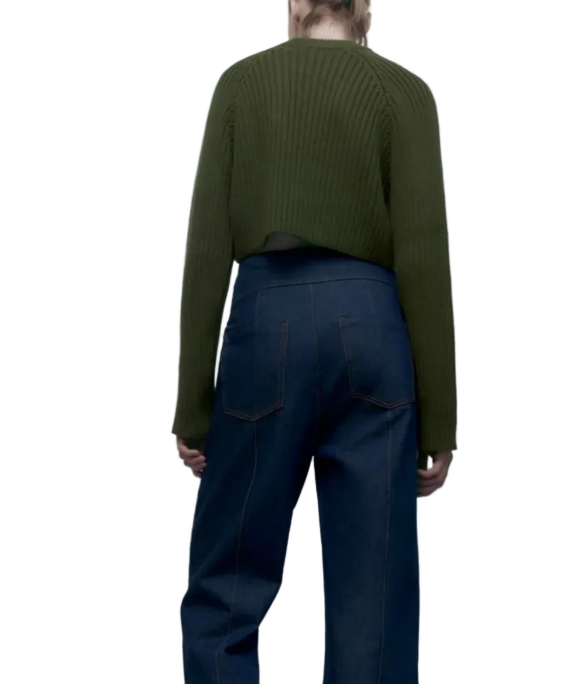 Zara Cropped Cable Knit Sweater - S