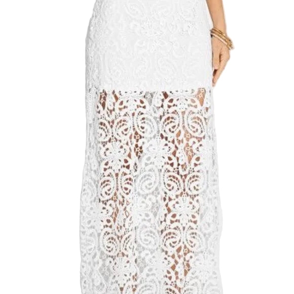 Miguelina Celine Fitted Crochet Maxi Skirt - XS