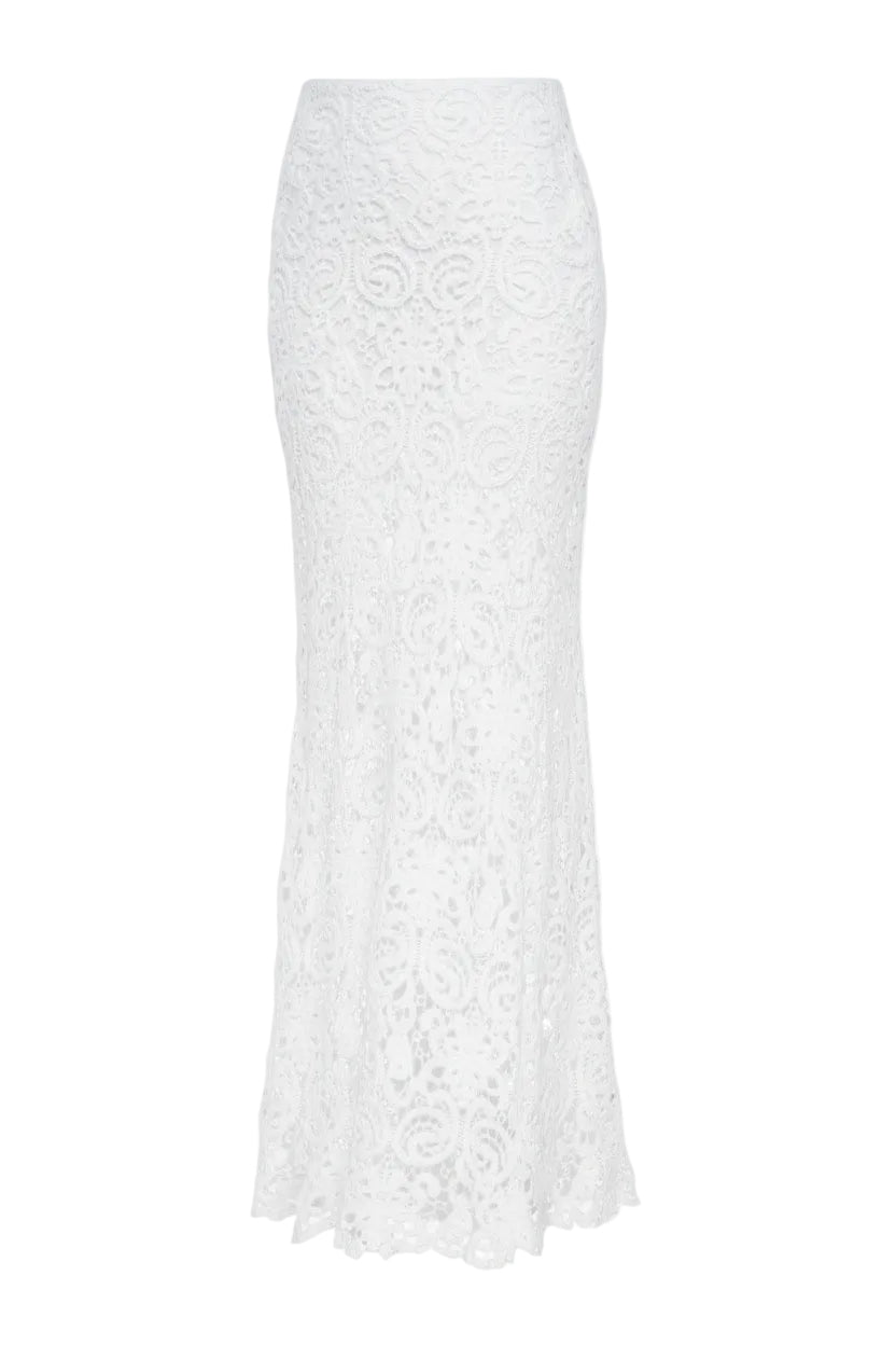 Miguelina Celine Fitted Crochet Maxi Skirt - XS