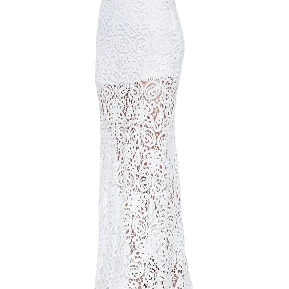 Miguelina Celine Fitted Crochet Maxi Skirt - XS