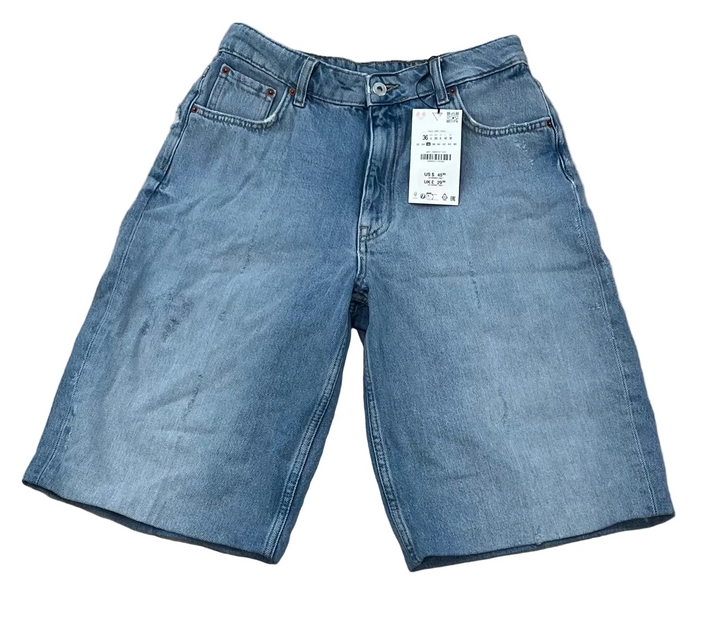 Zara BAGGY FIT DENIM BERMUDA SHORTS- 4