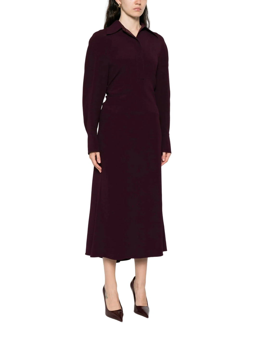 Victoria Beckham Puff-Sleeve Midi Dress - 0