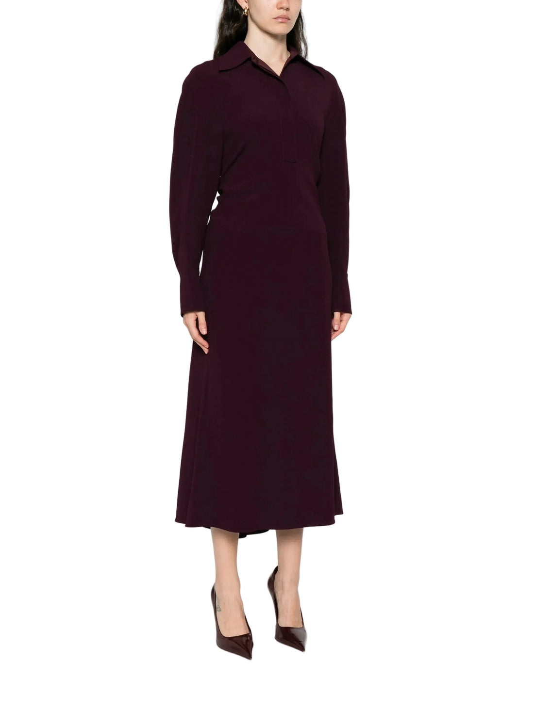 Victoria Beckham Puff-Sleeve Midi Dress - 0