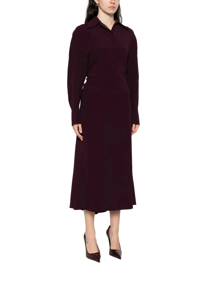 Victoria Beckham Puff-Sleeve Midi Dress - 0