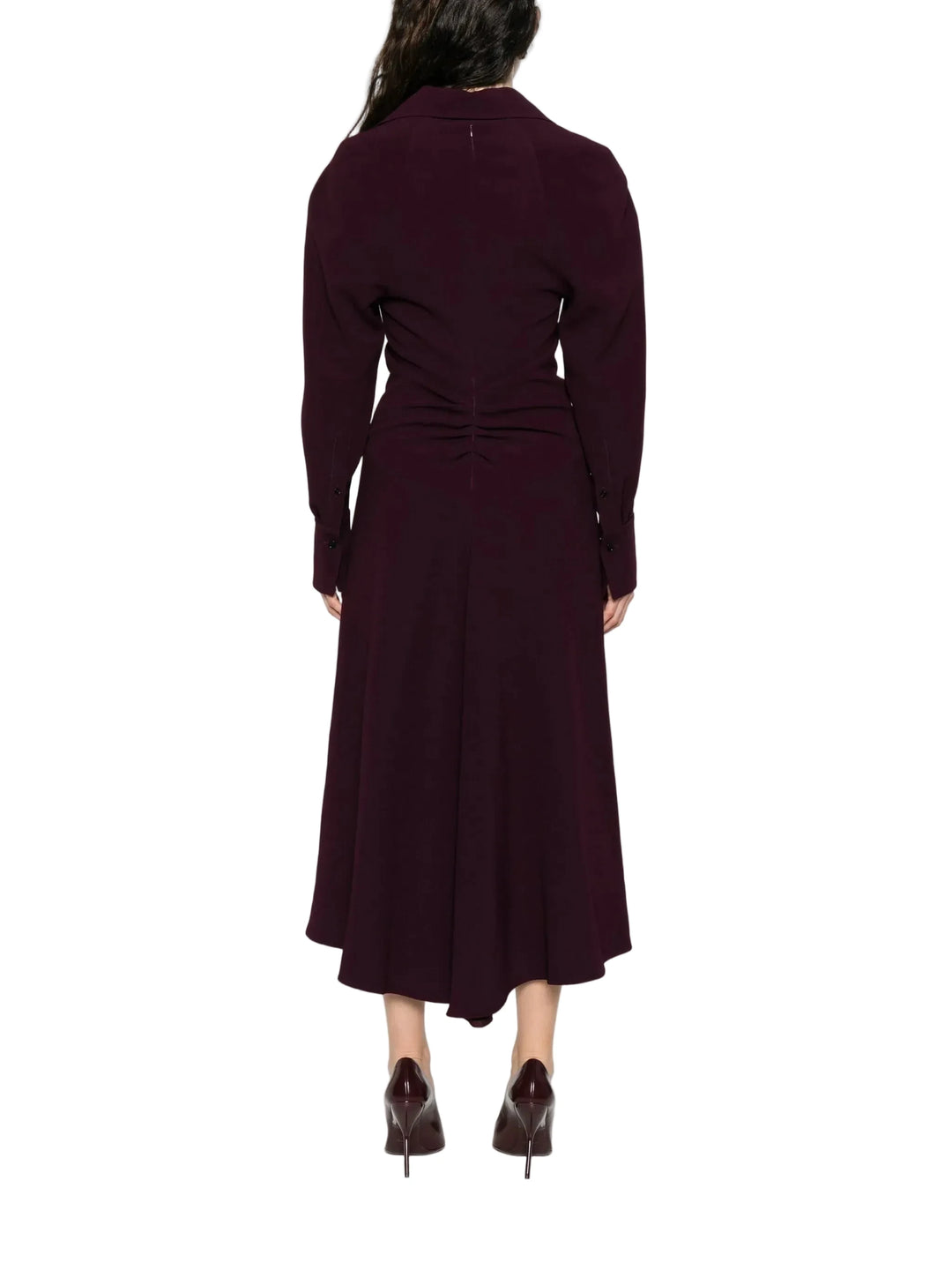 Victoria Beckham Puff-Sleeve Midi Dress - 0