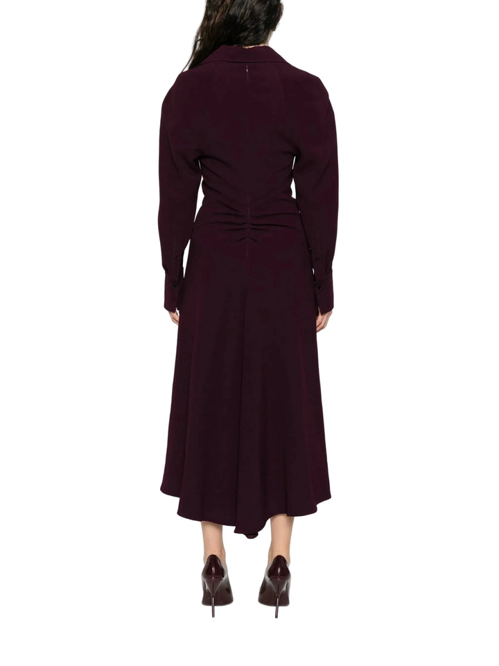 Victoria Beckham Puff-Sleeve Midi Dress - 0