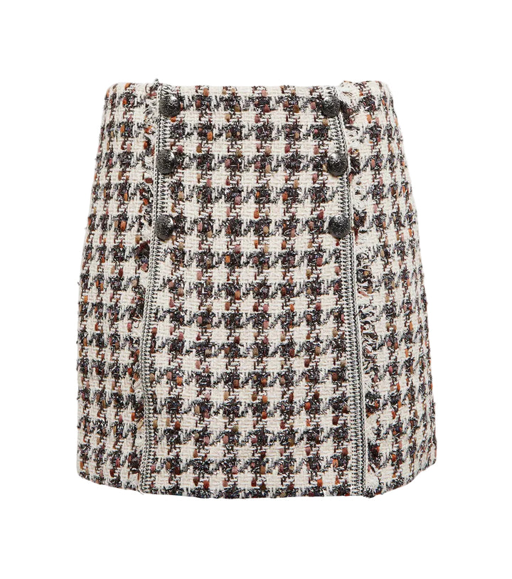 Veronica Beard Stark Houndstooth Tweed Miniskirt - 6