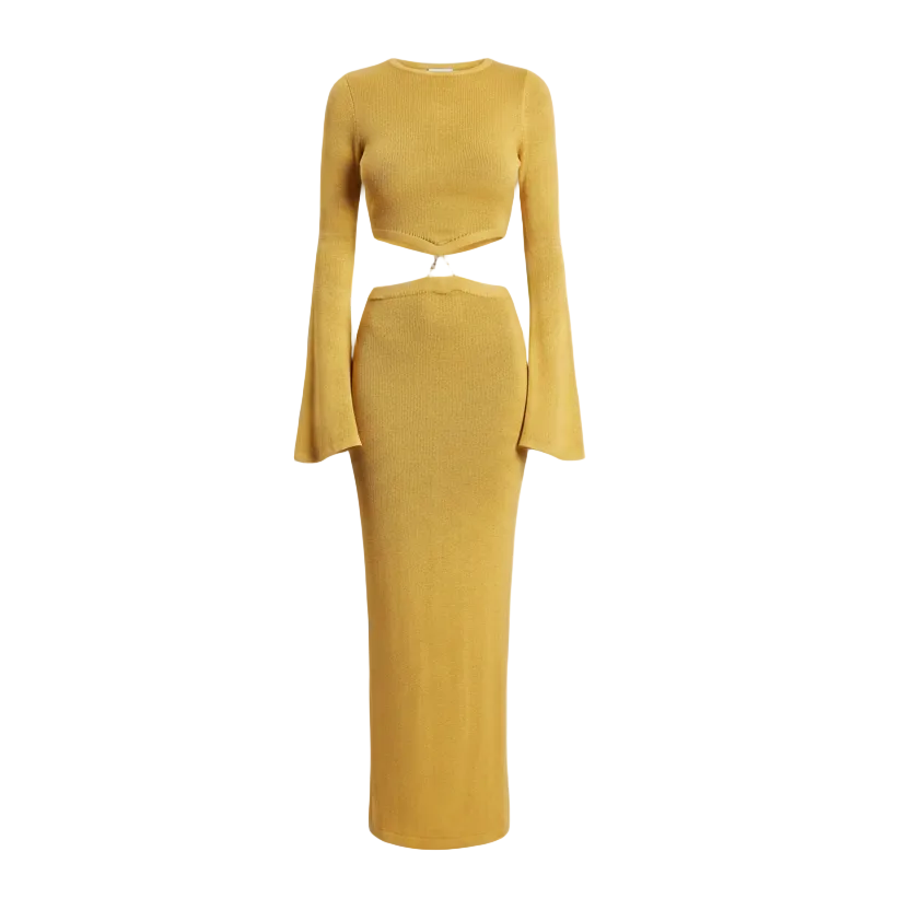 Meshki Anna Flare Sleeve Knit Dress - XXS