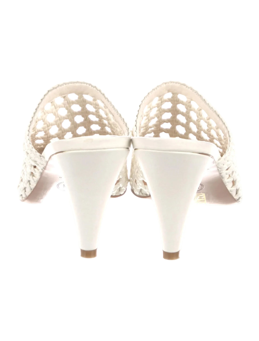 Veronica Beard Leather Crochet Trim Mules - 38.5