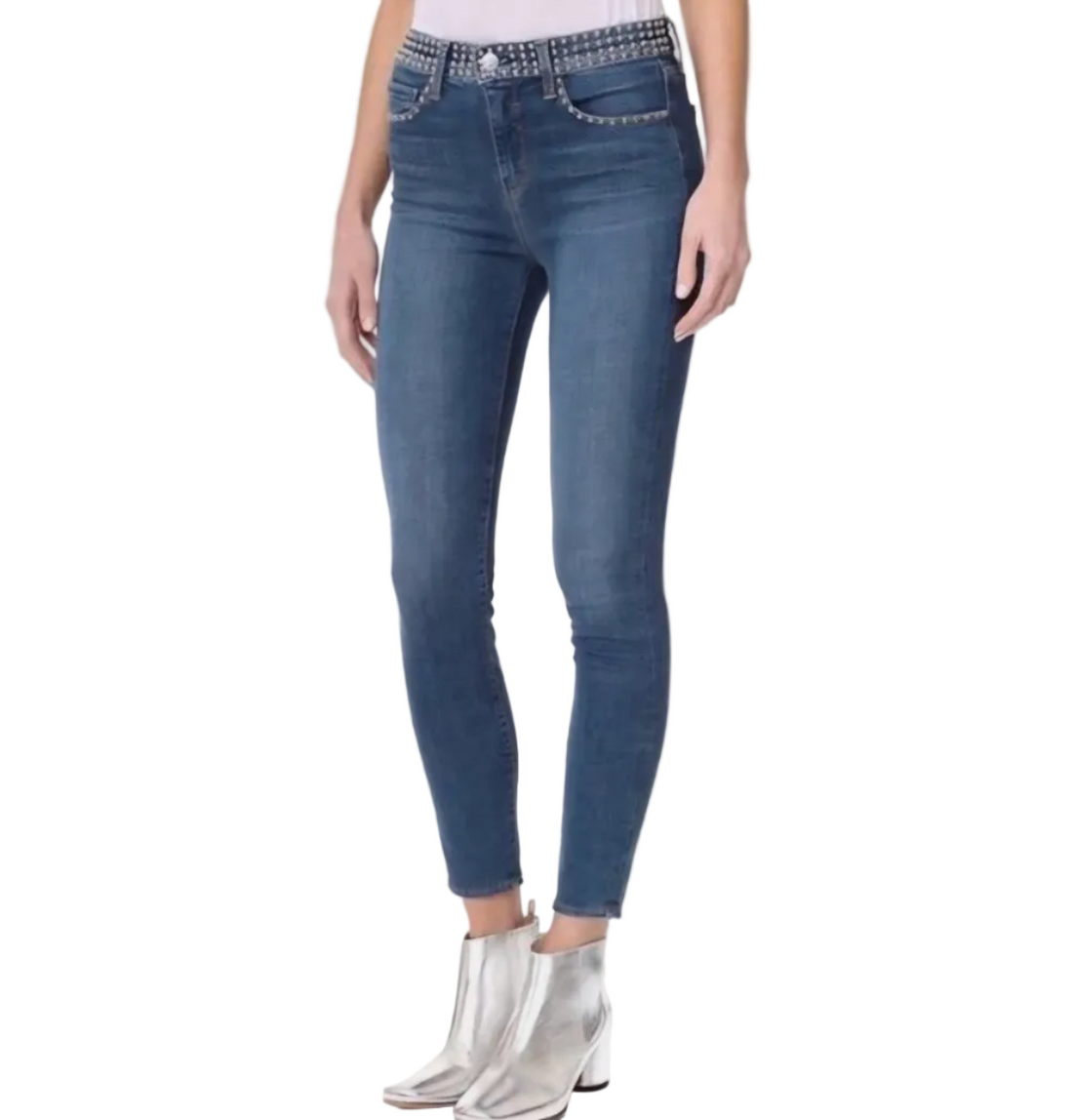 L’Agence Margot Blue Skinny Silver Studded - 28