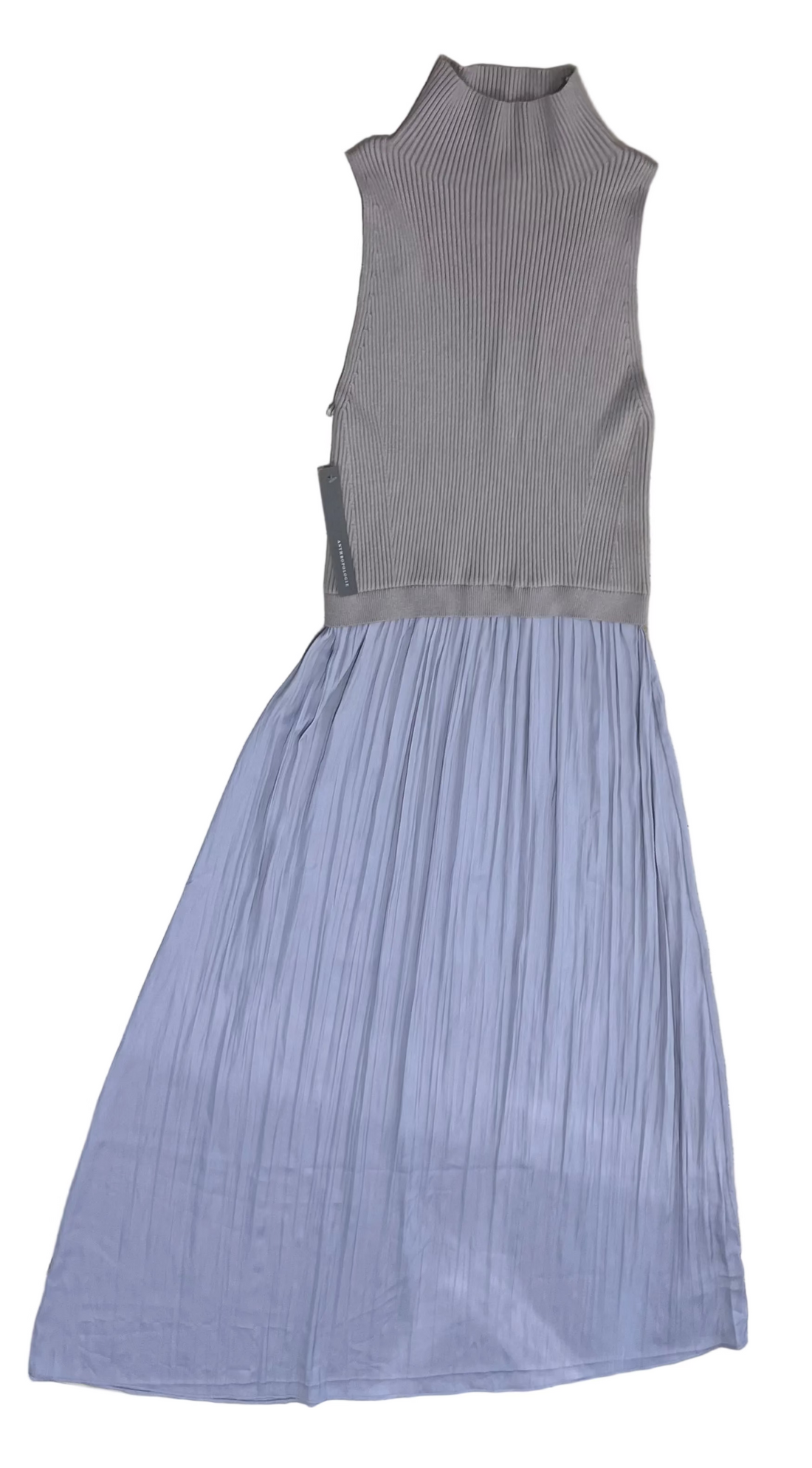Anthropologie Two Fer Large Lilac Purple Sleeveless Dress Pleated Full Length - S