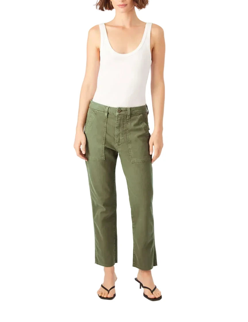 AMO Tea Leaf Green Easy Army Cropped Trouser - 26