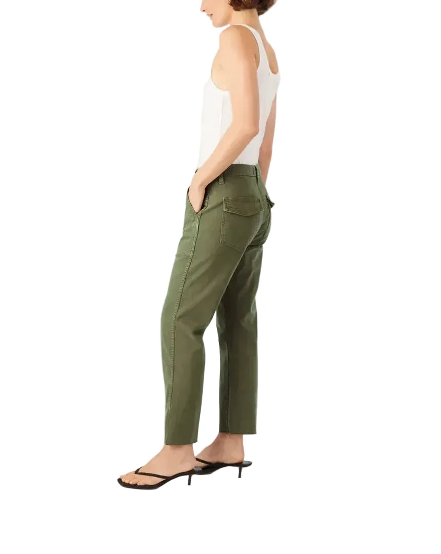 AMO Tea Leaf Green Easy Army Cropped Trouser - 26