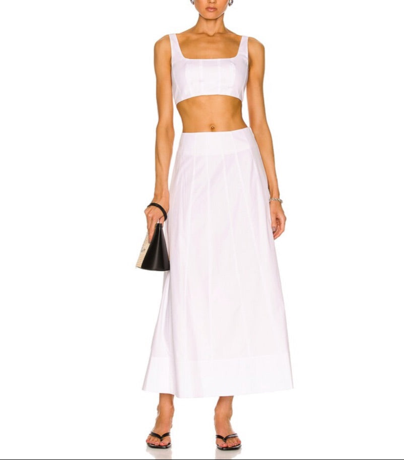 Staud Wells Cotton Poepline Skirt - 10