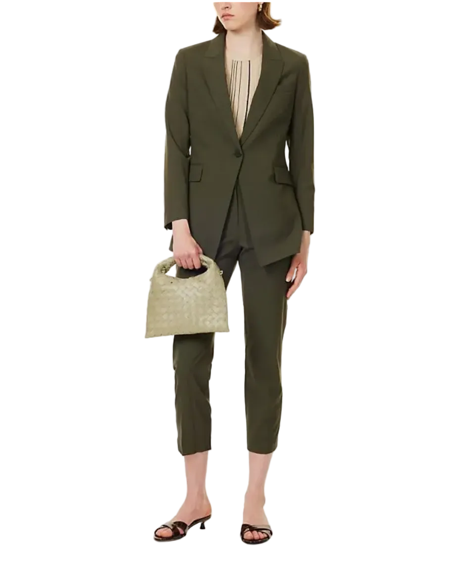 Theory Treeca Tapered High-Rise Wool-Blend Trousers - 0