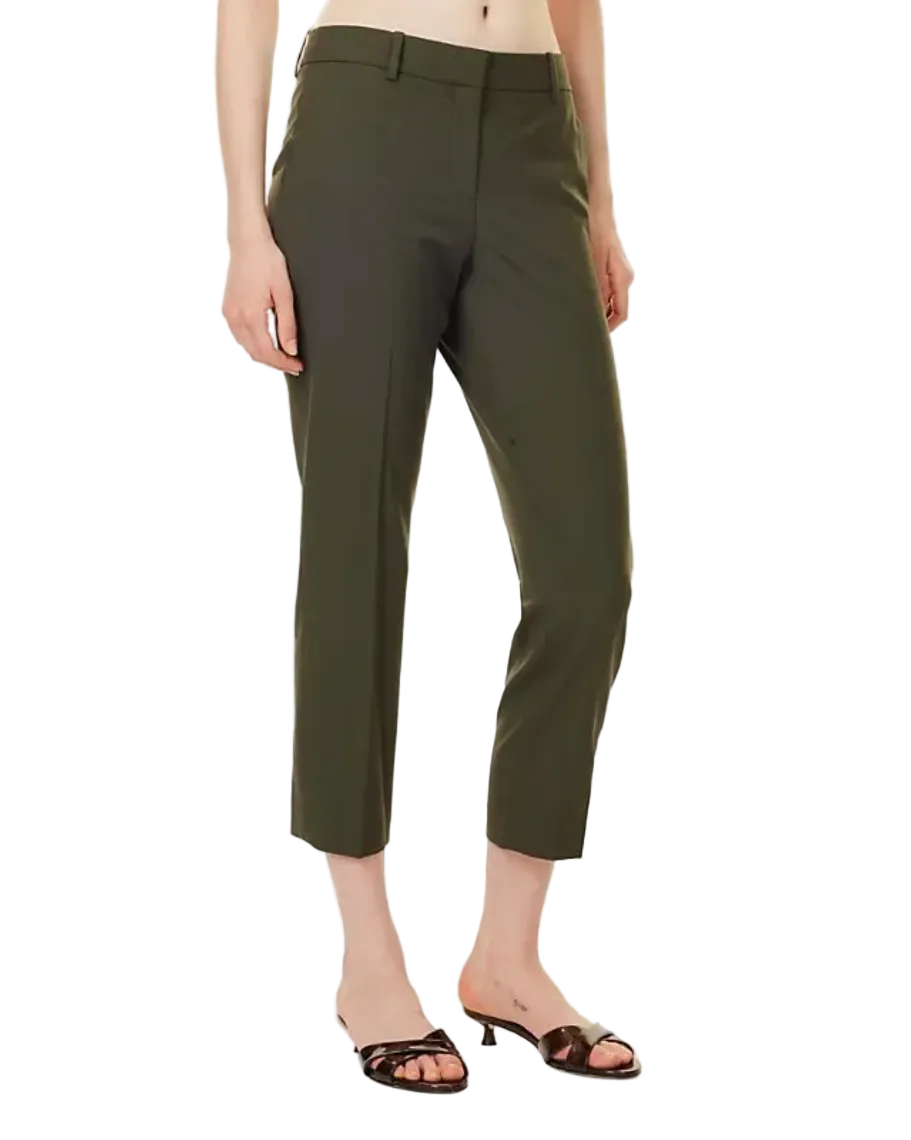 Theory Treeca Tapered High-Rise Wool-Blend Trousers - 0