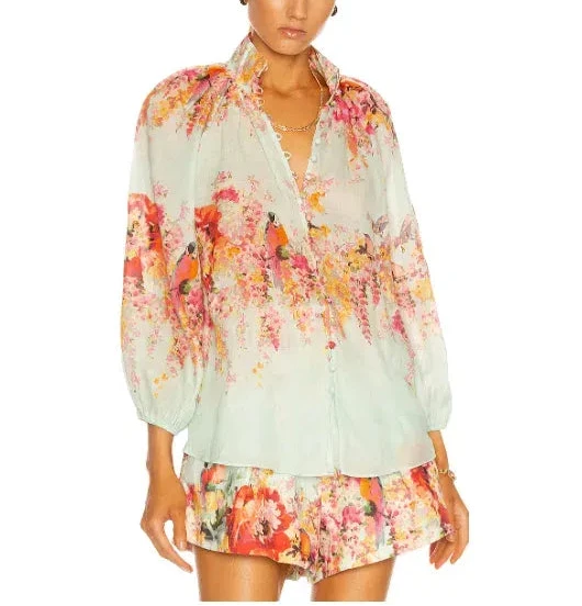 Zimmermann Mae Floral Print Billow Blouse - 1