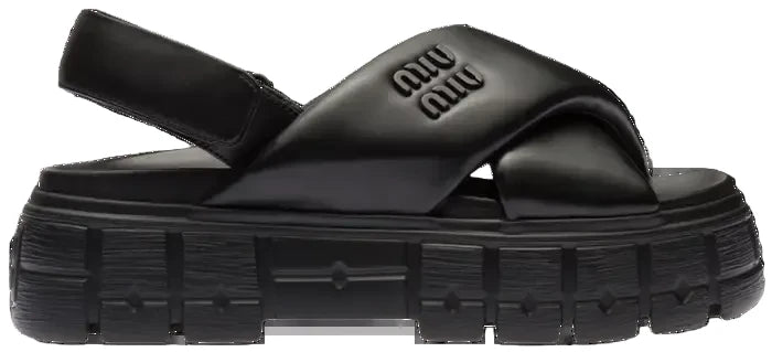 Miu Miu Sporty Nappa Leather Sandals - 38
