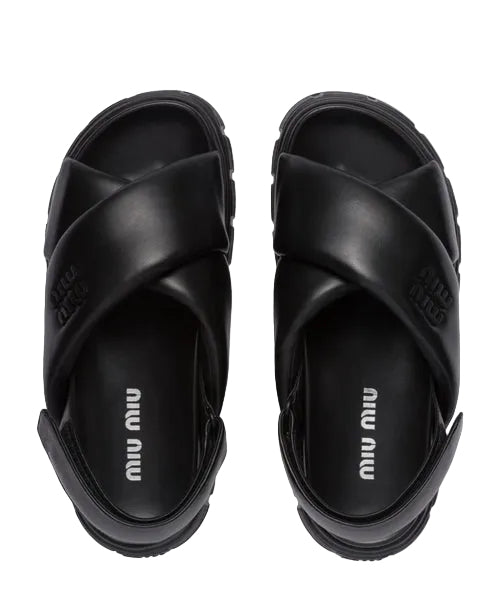 Miu Miu Sporty Nappa Leather Sandals - 38