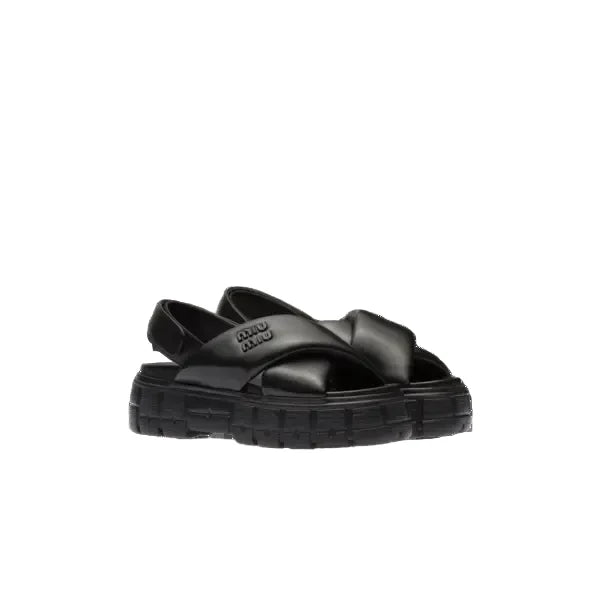Miu Miu Sporty Nappa Leather Sandals - 38