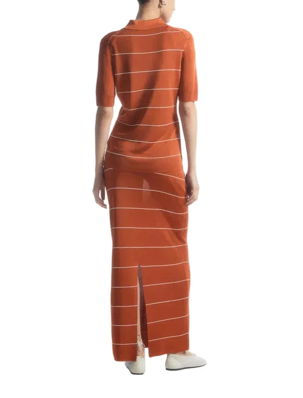 COS Striped Knitted Polo Shirt - S
