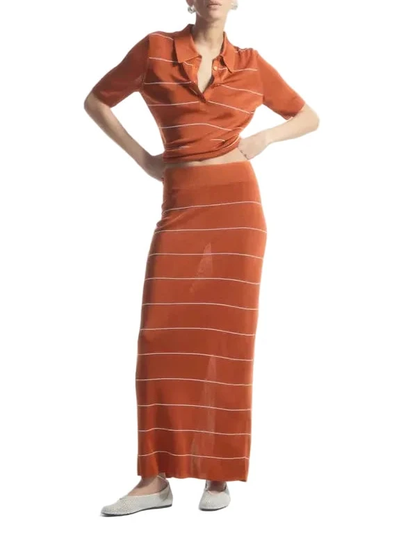 COS Striped Knitted Polo Shirt - S