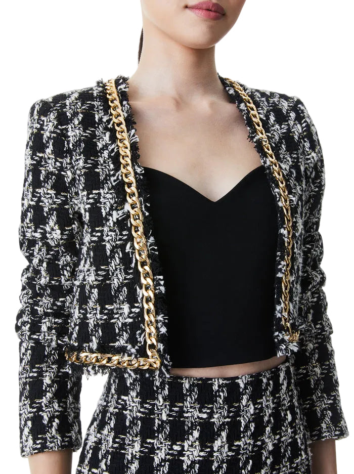 Alice+Olivia Zeta Chain Trim Jacket - 2