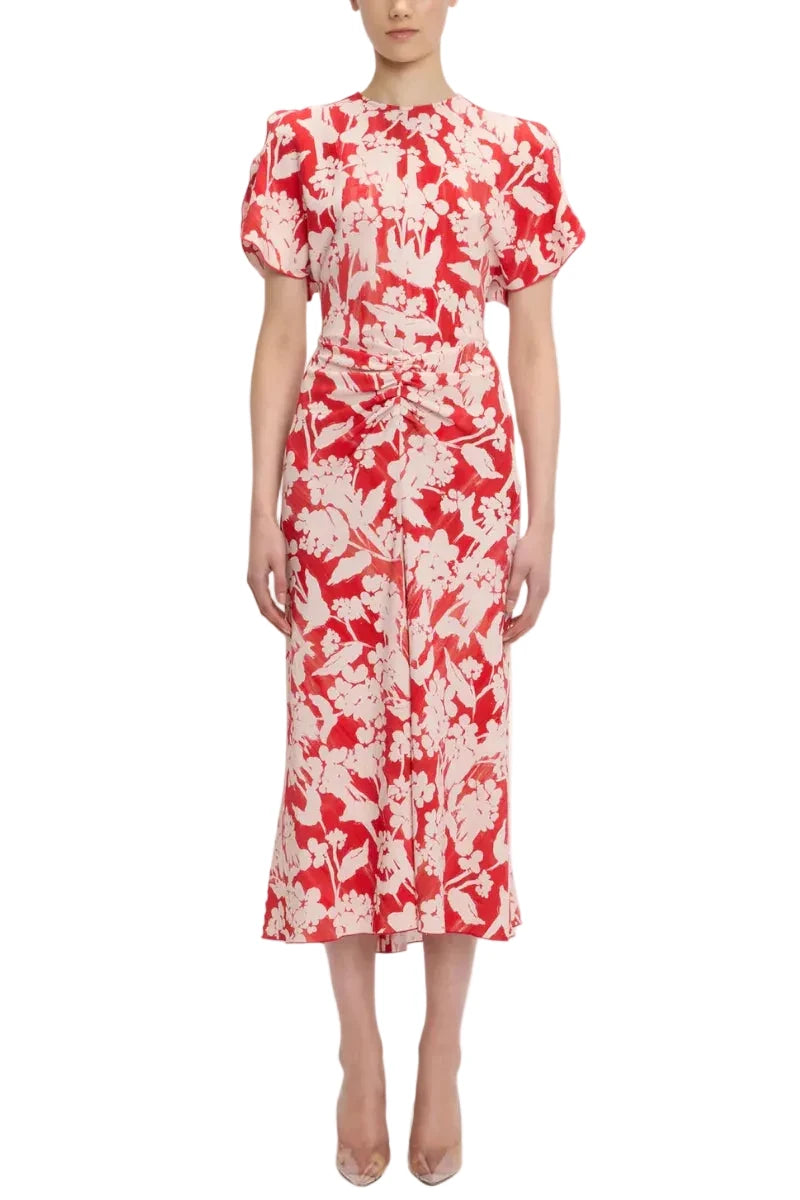 Victoria Beckham Gathered Waist Midi Dress - 0