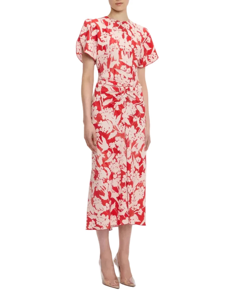 Victoria Beckham Gathered Waist Midi Dress - 0