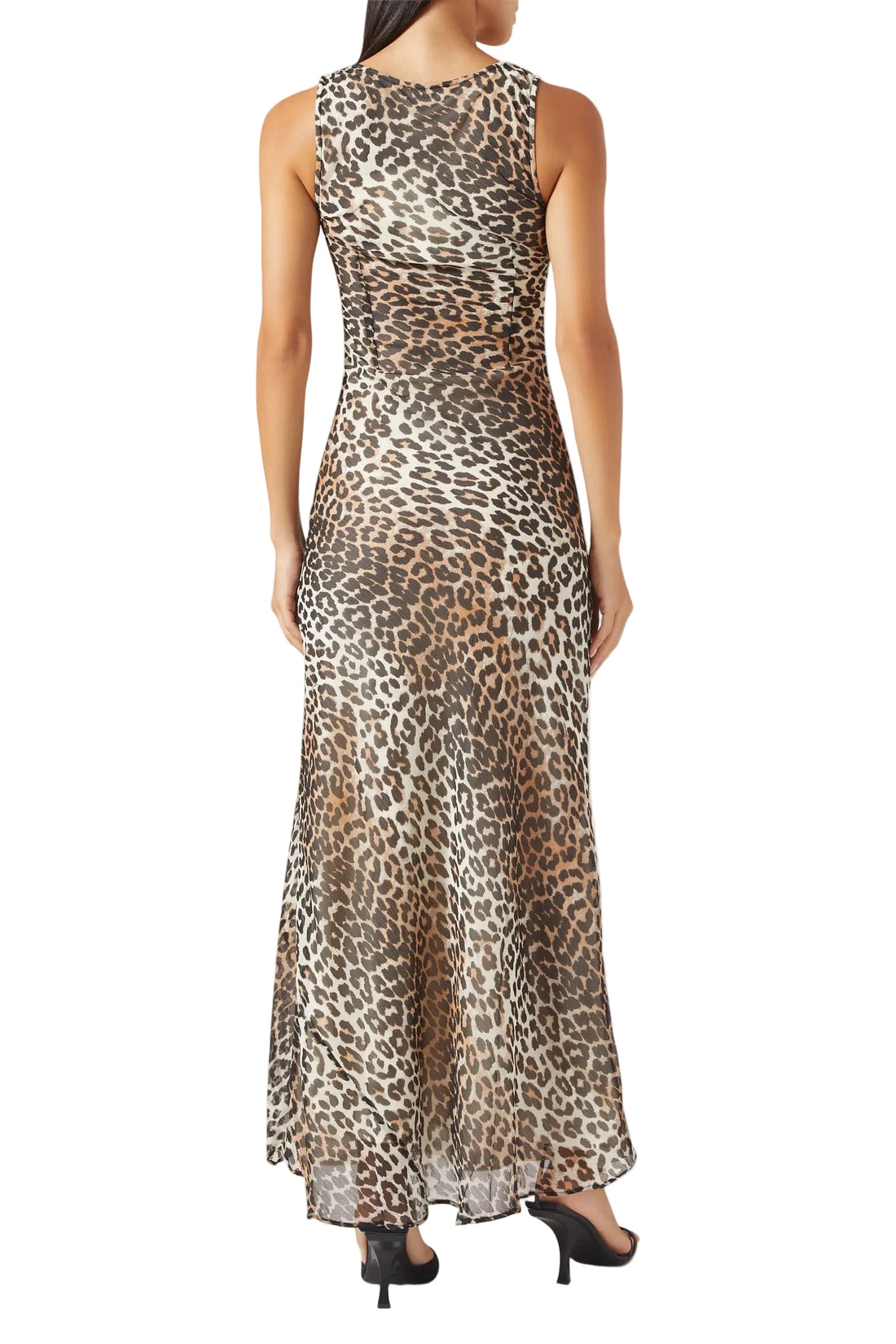 Ganni Leopard-Print Georgette Maxi Dress - 32