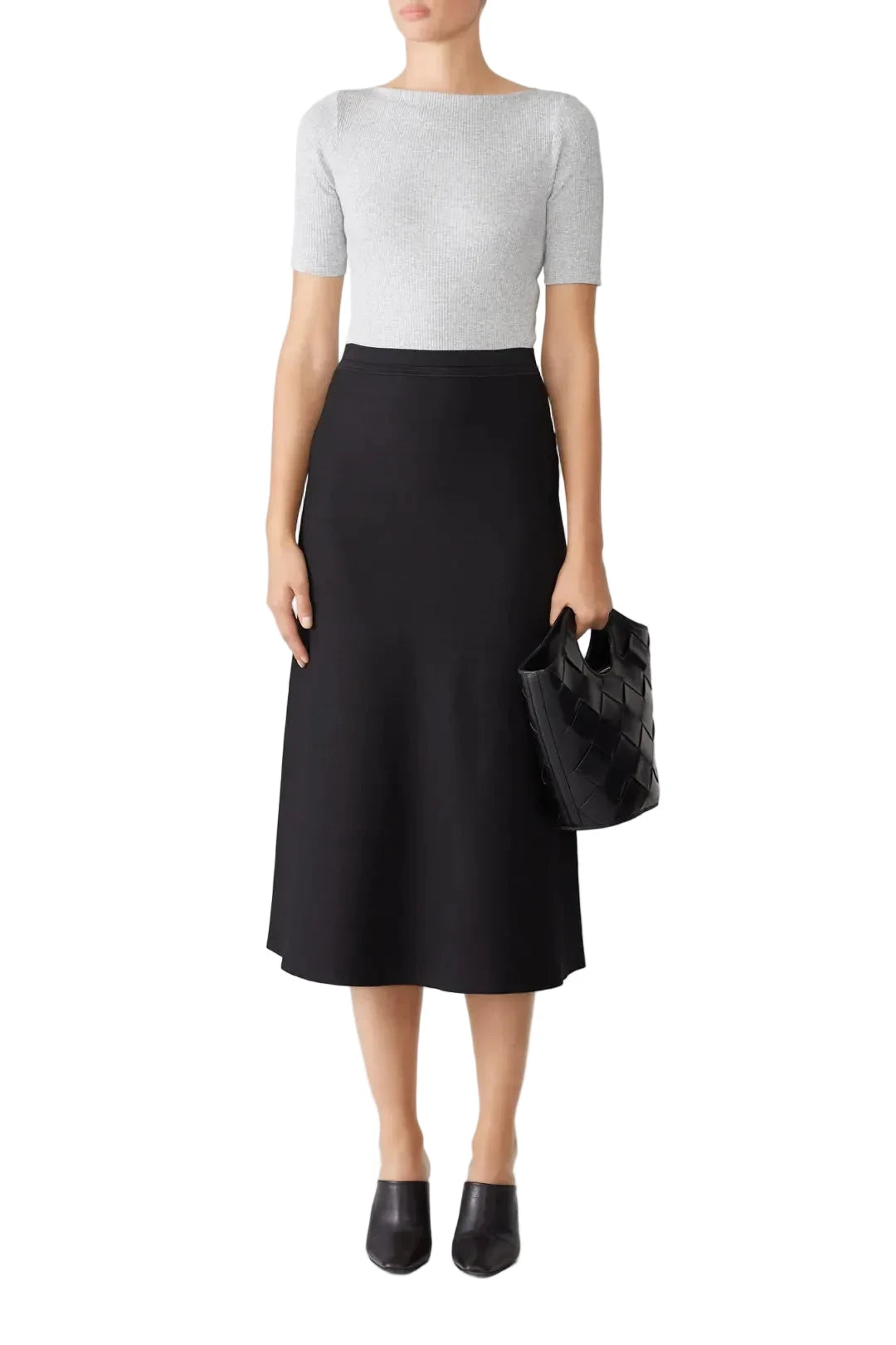Theory Black Long Flare Skirt - P