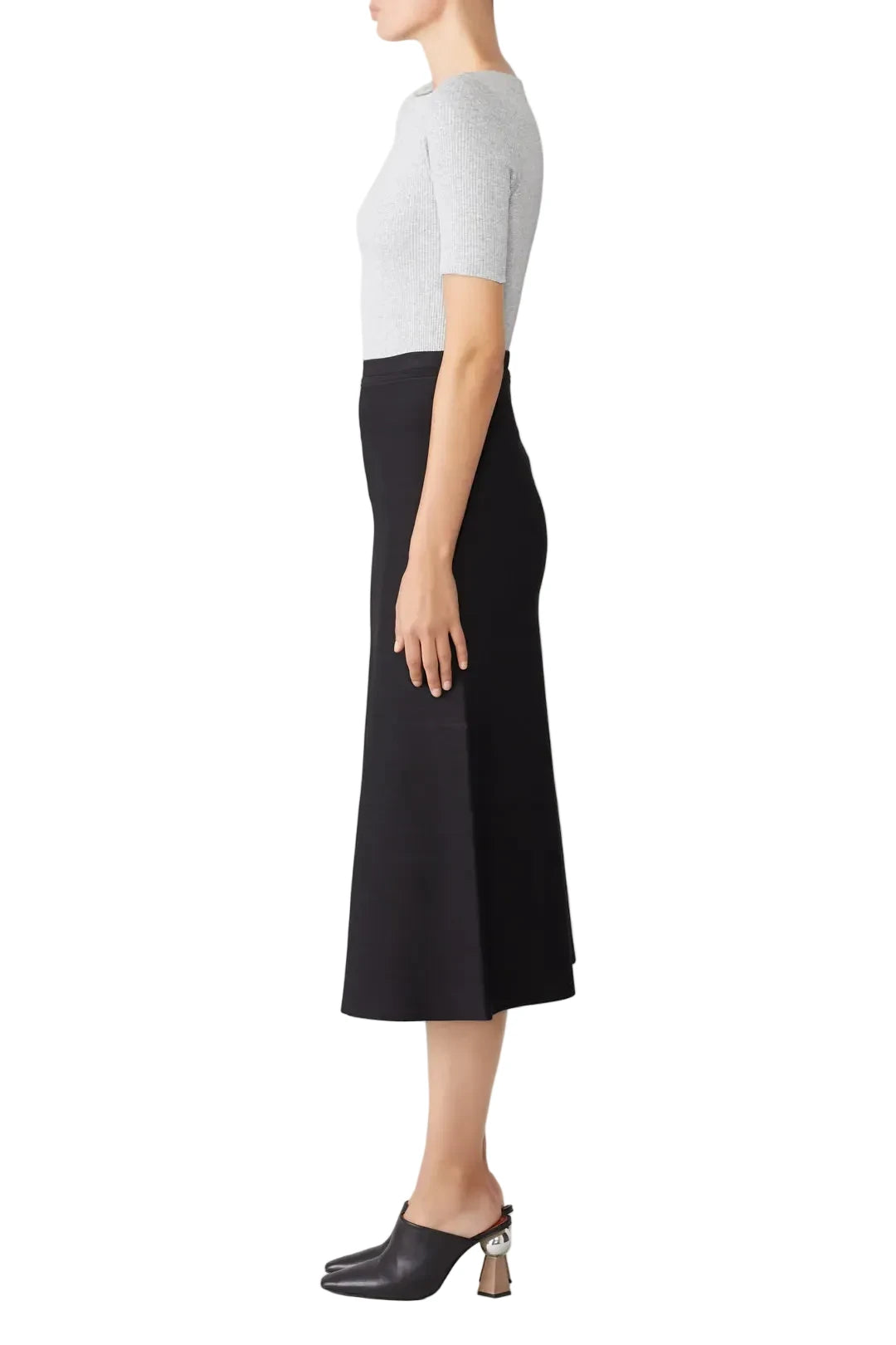 Theory Black Long Flare Skirt - P