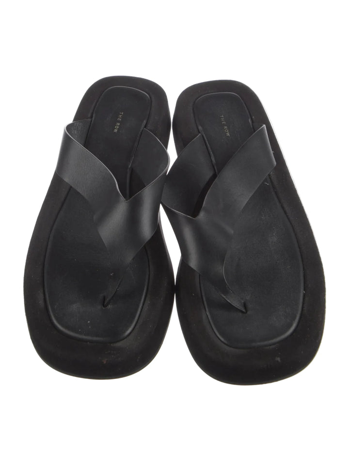 The Row Ginza Leather Flip Flops - 38